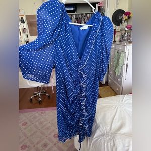 Lovers and Friends blue polka dot dress